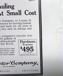 1926 Ford Fordson Tractor Lumber Hauling Ad Proof