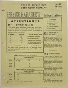 1953 Ford Service Managers Information Service Letters Lot