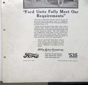 1926 Ford Model T 1 Ton Truck Closed Cab Express Body Ad Proof