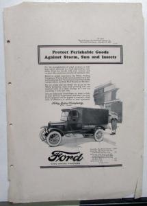 1926 Ford Model T 1 Ton Truck Open Cab Express Canopy Roof Ad Proof