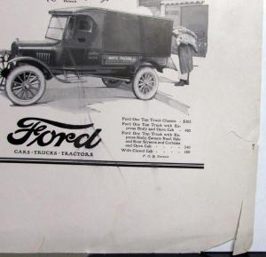 1926 Ford Model T 1 Ton Truck Open Cab Express Canopy Roof Ad Proof