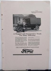 1926 Ford Model T 1 Ton Truck Express Open Cab Ad Proof