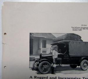 1926 Ford Model T 1 Ton Truck Express Open Cab Ad Proof