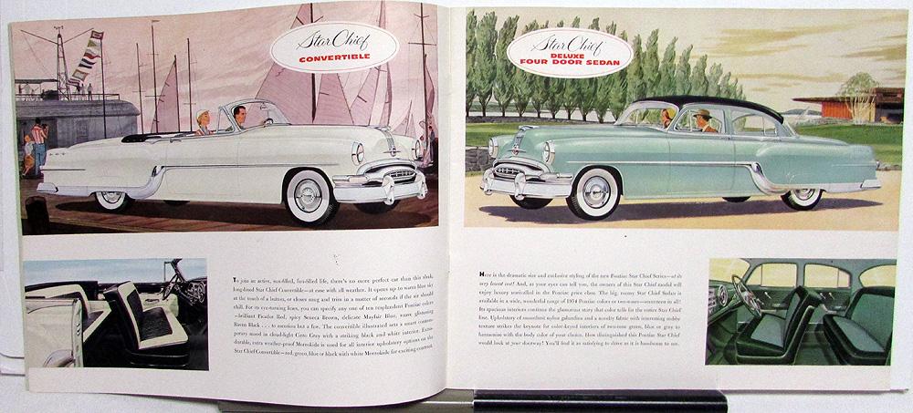 1954 Pontiac Original Prestige Color Brochure Star Chief Silver Streak Chieftain 