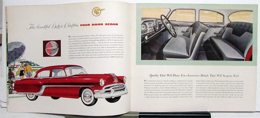 1954 Pontiac Original Prestige Color Brochure Star Chief Silver Streak Chieftain 