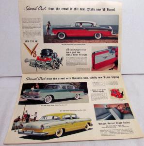 1956 Hudson Hornet Wasp Hollywood Rambler Oversized Color Sales Brochure Orig