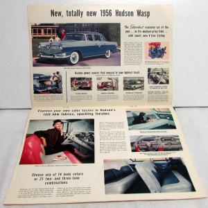 1956 Hudson Hornet Wasp Hollywood Rambler Oversized Color Sales Brochure Orig