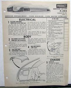 1956 Ford Product Information Service Letters Lot