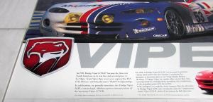 1999 Dodge Viper ACR Dealer Promotional Poster GTS-R Wins Le Mans V10 Orig