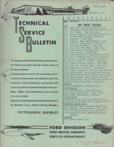 1961 Ford Service Department Technical Service Bulletins Lot