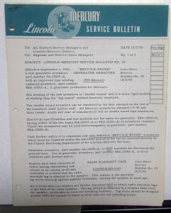 1950 Lincoln Mercury Technical Service Bulletins Lot