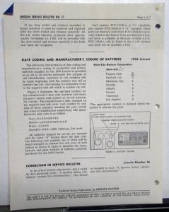 1955 Lincoln Technical Service Bulletins Lot