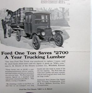 1926 Ford Model T 1 Ton Truck Chassis Ad Proof