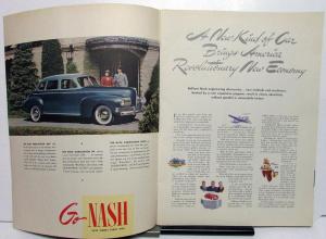 1941 Nash Ambassador Six Eight 600 Series Color Prestige Sales Brochure Original
