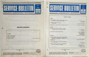 1967 Lincoln Mercury Service Department Service Bulletins - No 1 and 5