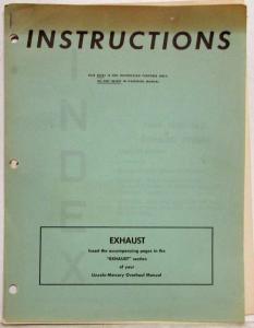 1949 1950 1951 Lincoln Mercury Overhaul Manual Exhaust Section Pages