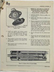 1949 1950 1951 Lincoln Mercury Overhaul Manual Exhaust Section Pages