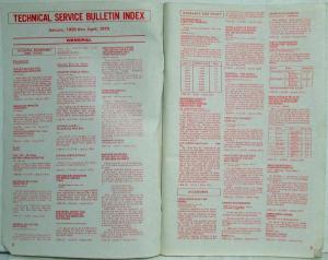 1968-1970 Ford Registered Service Technicians Technical Service Bulletin Index