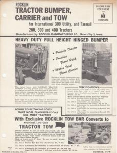 1954-1955 Rocklin Tractor Accessories for IH and Farmall Tractors Sales Ad