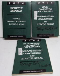 2004 Chrysler Dodge Sebring Stratus Sedan & Convertible Service Shop Manual Set