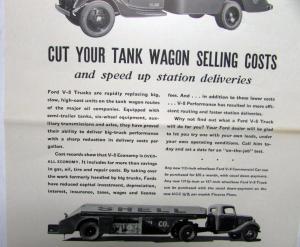 1937 Ford  V8 Trucks Tank Wagon Ad Proof