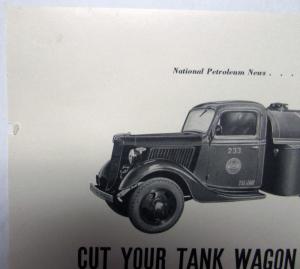 1937 Ford  V8 Trucks Tank Wagon Ad Proof