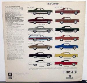 1970 Chrysler New Yorker Town & Country 300 Newport Custom Large Brochure