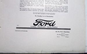 1924 Ford Model T Van Body 3.5 Ton Truck Ad Proof