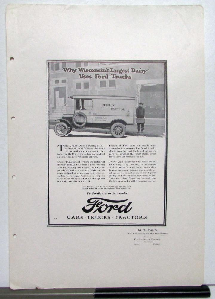 1924 Ford Model T Trucks Delivery Ad Proof