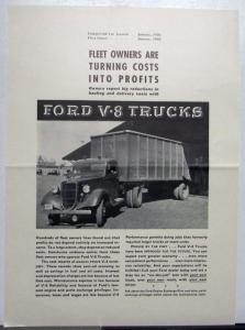 1936 Ford V8 Fleet Owners Commercial Trucks Ad Proof