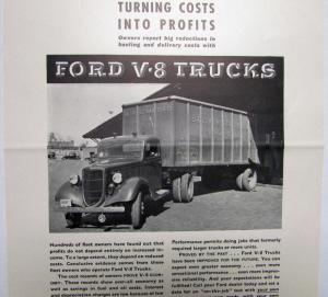 1936 Ford V8 Fleet Owners Commercial Trucks Ad Proof