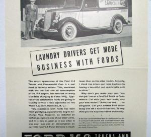 1937 Ford V8 Trucks & Commercial Cars Model Laundry Ad Proof