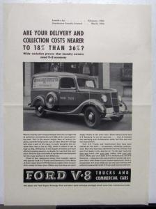 1936 Ford V8 Model Laundry Truck Car Ad Proof