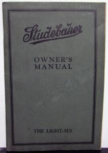 1923-1924 Studebaker Light Six Owners Manual Original Care & Operation