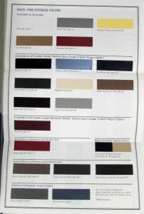 1980 Buick Exterior Colors Paint Chips & Vinyl Tops Sales Folder Original