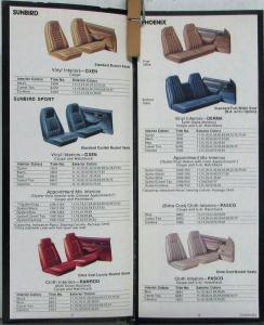 1980 Pontiac Firebird Lemans Grand Prix Color Paint Chips Interior Brochure