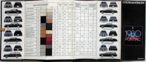 1980 Pontiac Firebird Lemans Grand Prix Color Paint Chips Interior Brochure