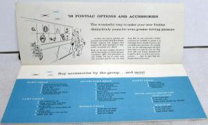 1958 Pontiac Dealer Accessories Sales Brochure Mirrors Lamps Radios Speakers