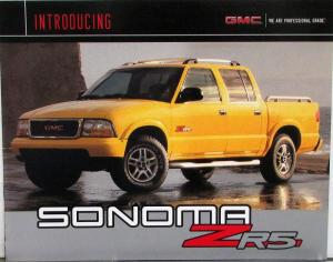 2001 GMC Sonoma ZR5 Introduction Data Sheet Features Specs Original