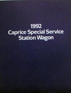 1992 Chevrolet Caprice Police Station Wagon Sales Brochure Original