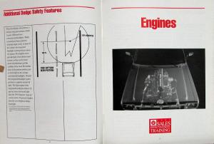 1992 Dodge Features Stealth Daytona Cummins Special Ed Trng Book DEALER ITEM