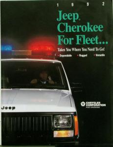 1992 Jeep Cherokee Fleet Police Emergency Vehicle Sales Folder Brochure Original