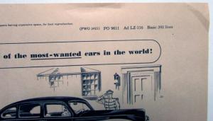 1940 Lincoln Zephyr Car V12 Most Wanted Car Ad Proof