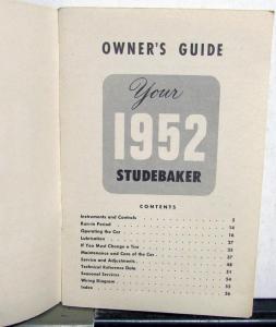 1952 Studebaker Commander Owners Manual