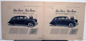1940 Lincoln Zephyr Car V12 Sedan More Power & Room Ad Proof