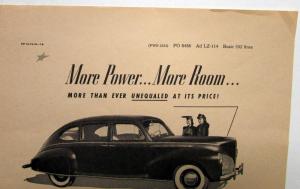 1940 Lincoln Zephyr Car V12 Sedan More Power & Room Ad Proof