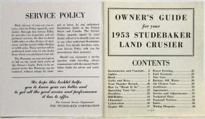 1953 Studebaker Land Cruiser Owners Manual