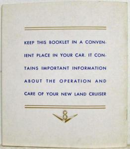 1953 Studebaker Land Cruiser Owners Manual