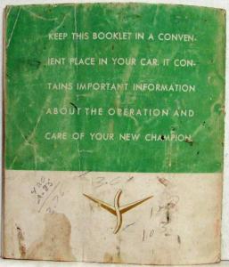 1954 Studebaker Champion Owners Manual - Canadian