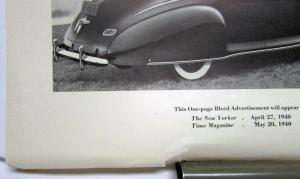 1940 Lincoln Car Zephyr V 12 Coupe Time Magazine Ad Proof